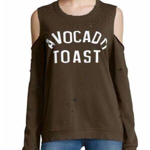Honey Punch Distressed AVOCADO TOAST Sweatshirt‎ - Oversized Small